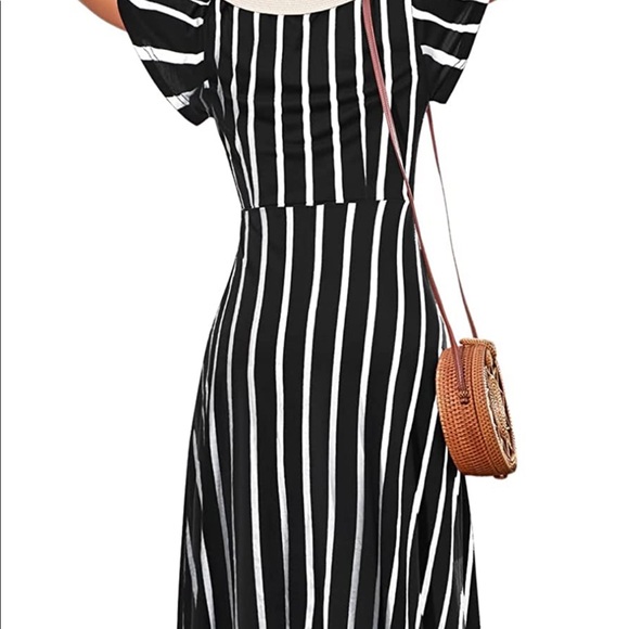 Women’s Black and white striped dress - Picture 4 of 5